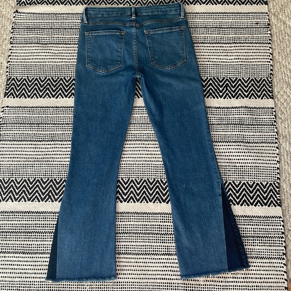 Frame le crop mini boot jeans with darker denim accents chic and sexy sz 27 - Picture 10 of 10